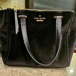 Kate Spade black velvet purse